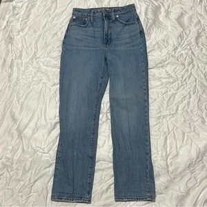 Madewell 27 Blue Jeans Curvy Perfect Vintage Straight Medium Wash Denim Cotton